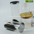 High quality glass apothecary jar with metal or wooden lid / glass apothecary jars for storage